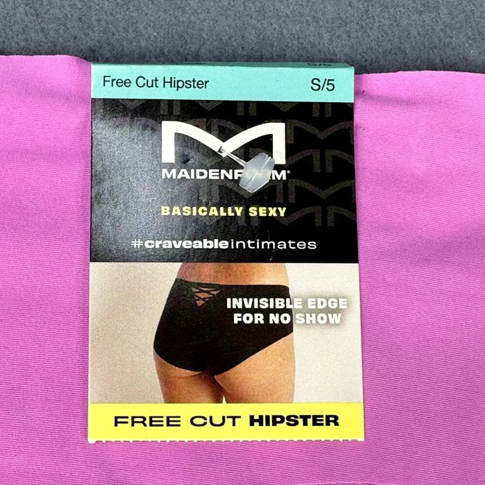 Maidenform Womens Size Small 5 Panty Hipster Free Cut Crisscross Back Pink New